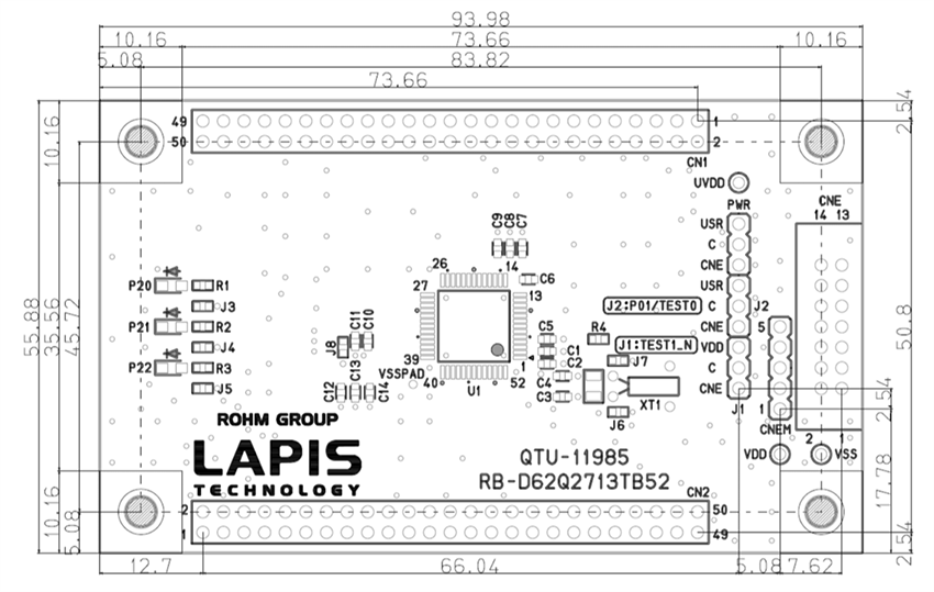Technische Zeichnung - ROHM Semiconductor RB-D62Q2713TB52 Referenzboard